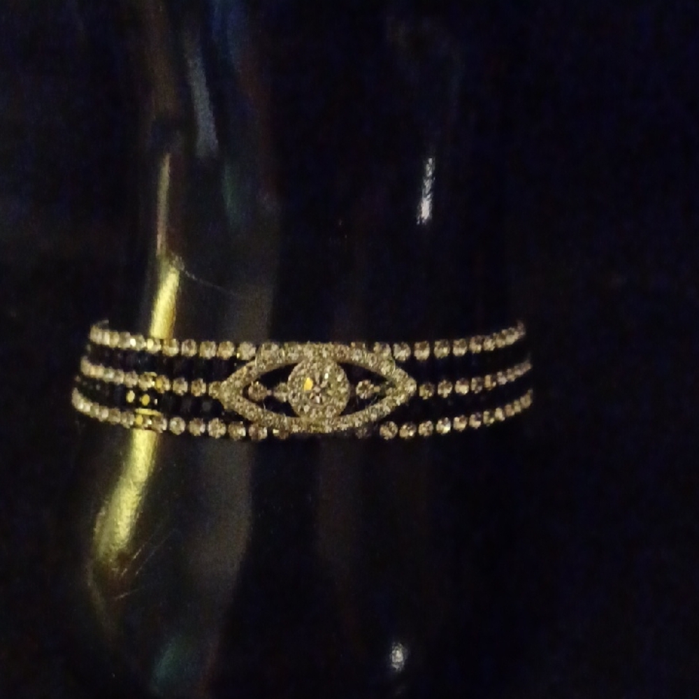Hand Crafted Silver and Black Bracelet